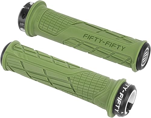 Miniatura 8 de FIFTY-FIFTY Empuñaduras de manillar de bicicleta de montaña, empuñaduras MTB de bloqueo único, cómodos agarres de bloqueo de bicicleta, empuñaduras