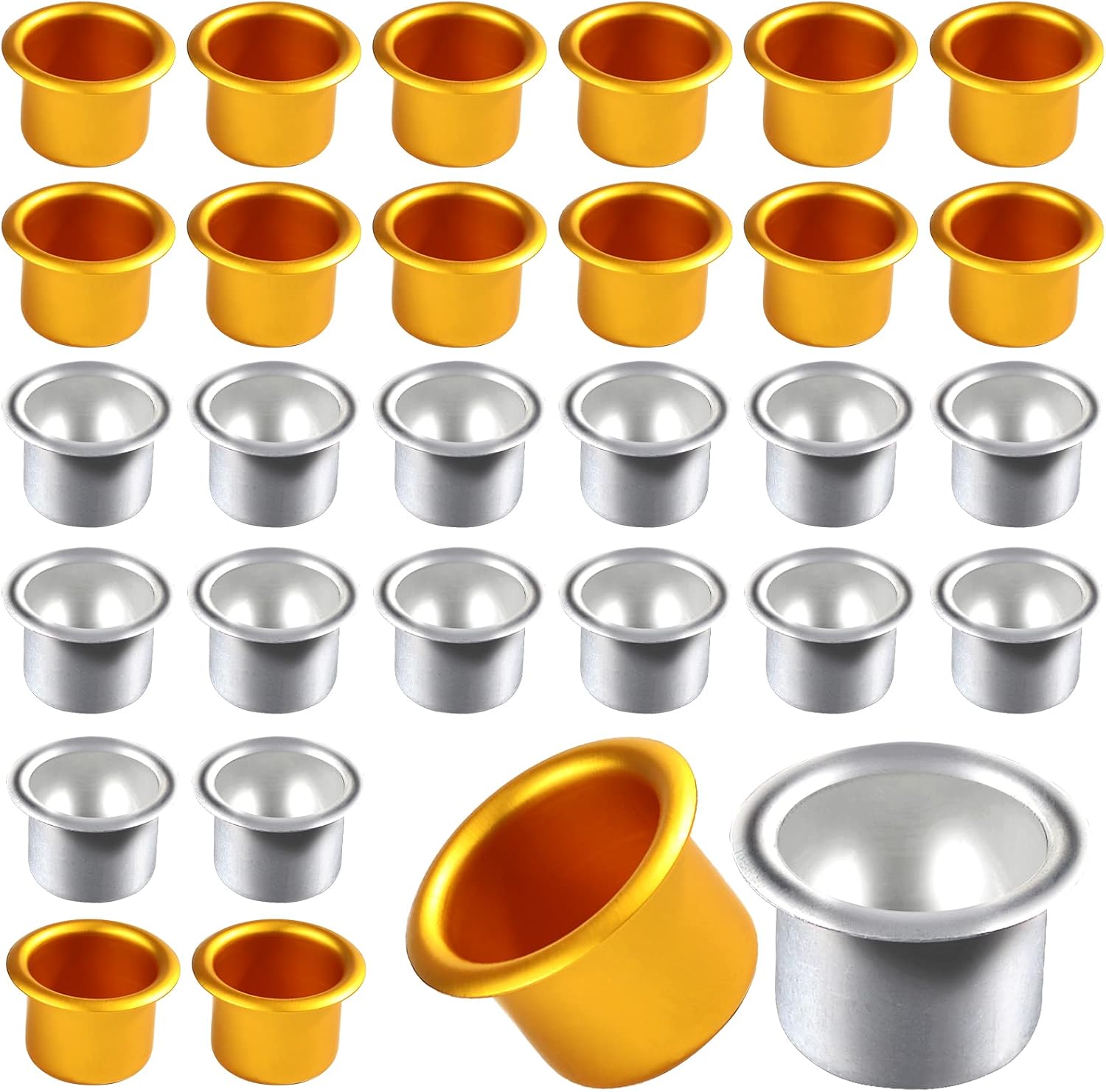 Pack of 30 Metal Candle Inserts Tealight Candle Holders Aluminum Metal