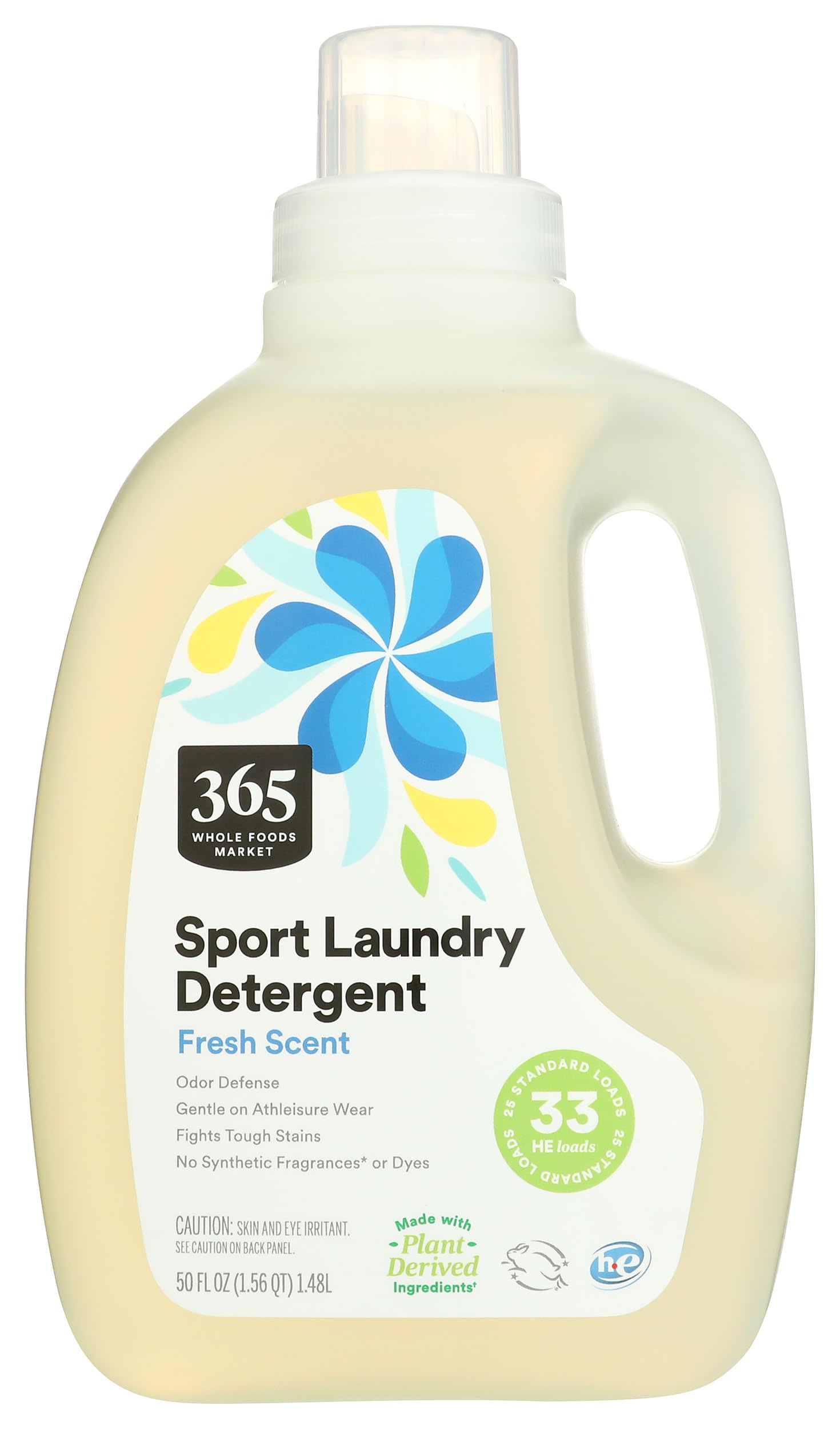 365 by Whole Foods Market Sport Laundry Detergent Fresh Scent 33 HE Loads 40 Fl Oz Pack of