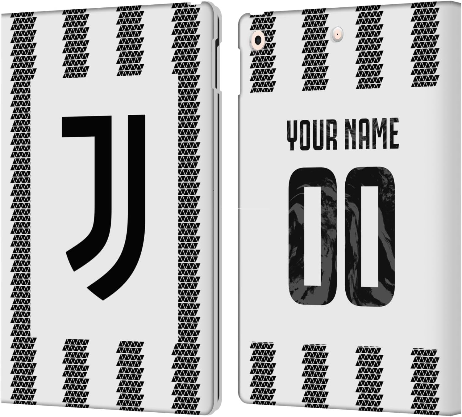 Head Case Designs Officially Licensed Custom Customized Personalized Juventus Football Club Home 2022/23 Match Kit Leather Wallet Case Compatible with Apple iPad 10.2 2019/2020/2021