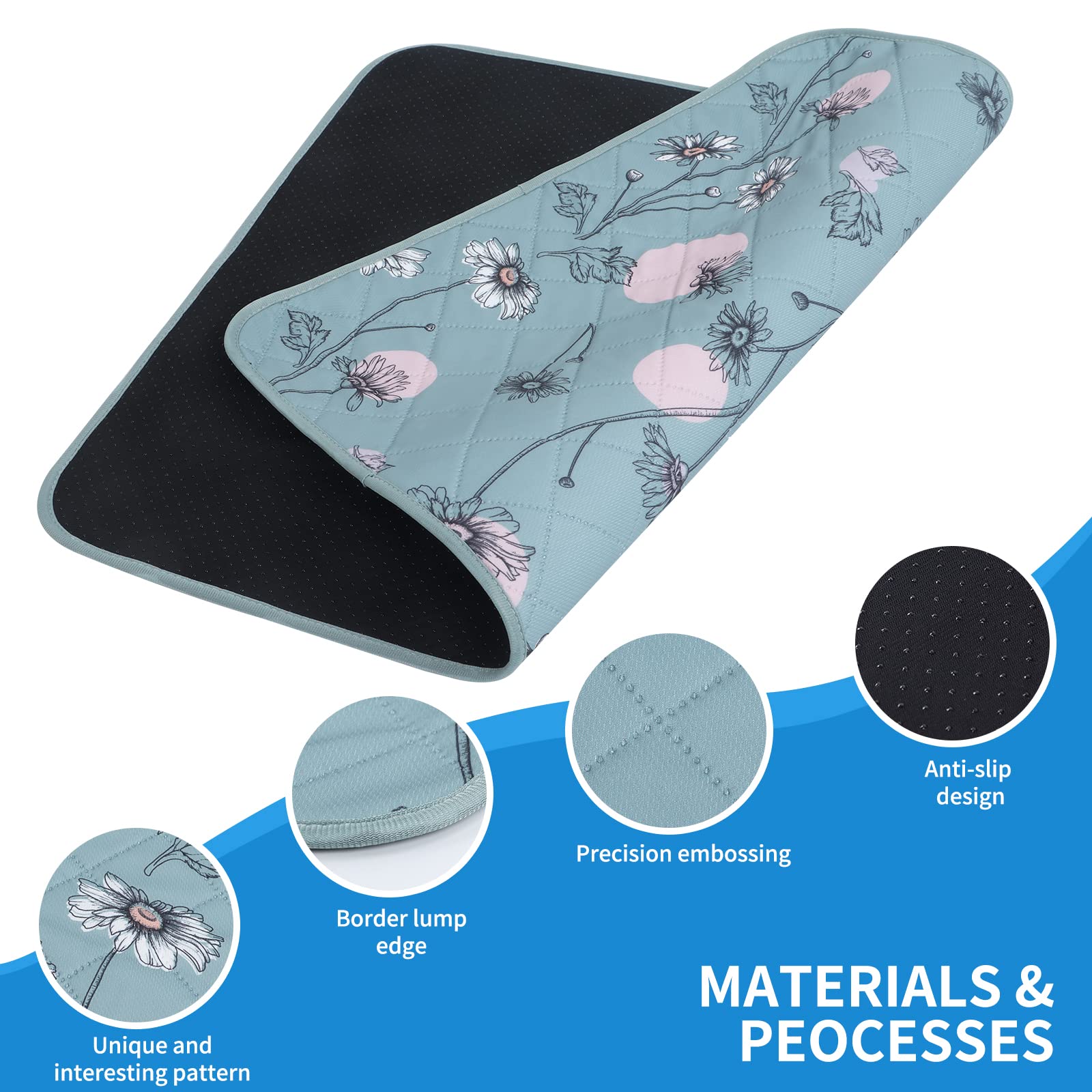 IEUUMLER 2PZ Tappetini Lavabili igienici per Cani, riutilizzabili educatore tappetino Pads per Cuccioli, Addestramento Assorbente traversine per cani per la Pipì FC013 (Margherita Verde, 60*90cm-2pcs)