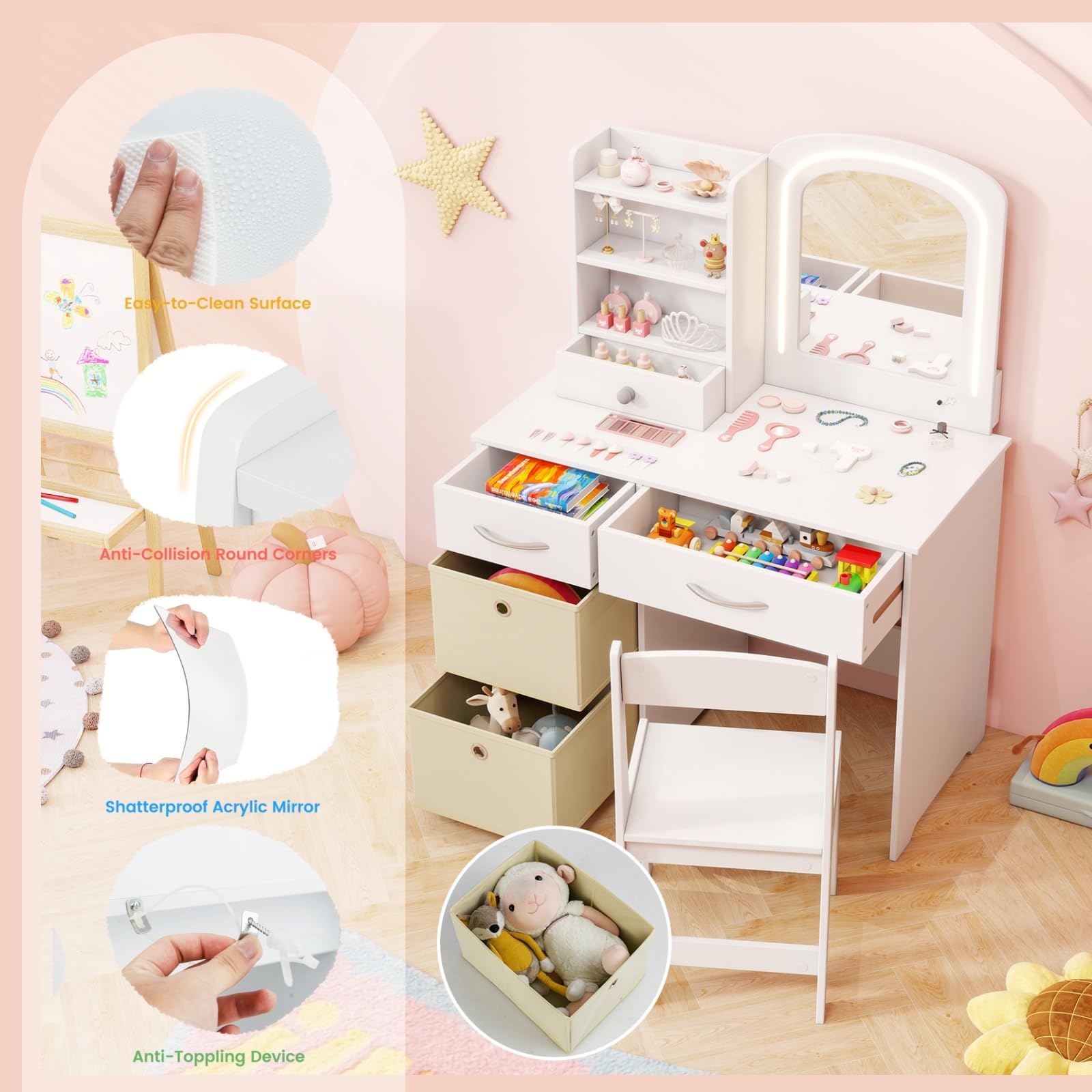 LIFEZEAL - Kaptafels Voor Kinderen / Kindermeubelen