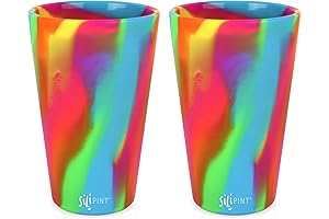 Silipint 2-Pack, Hippie Hops - Silicone Cup Drinkware, BPA-Free, Unbreakable