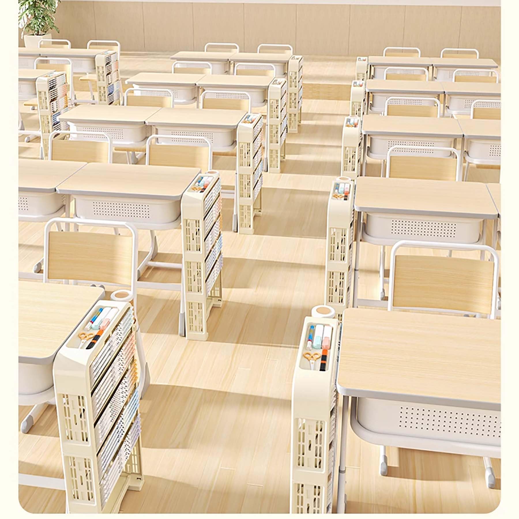 Organizador de Carro utilitario Estantería de 6 Niveles Carro rodante Carro utilitario rodante Estantes de Libros de Almacenamiento móviles multifuncionales,Yellow