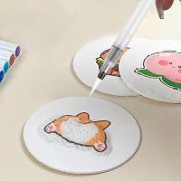 WIKOGDFE 3D Puffy Paint szivacs vászon 12 színű filccel DIY kreatív rajzoláshoz 2