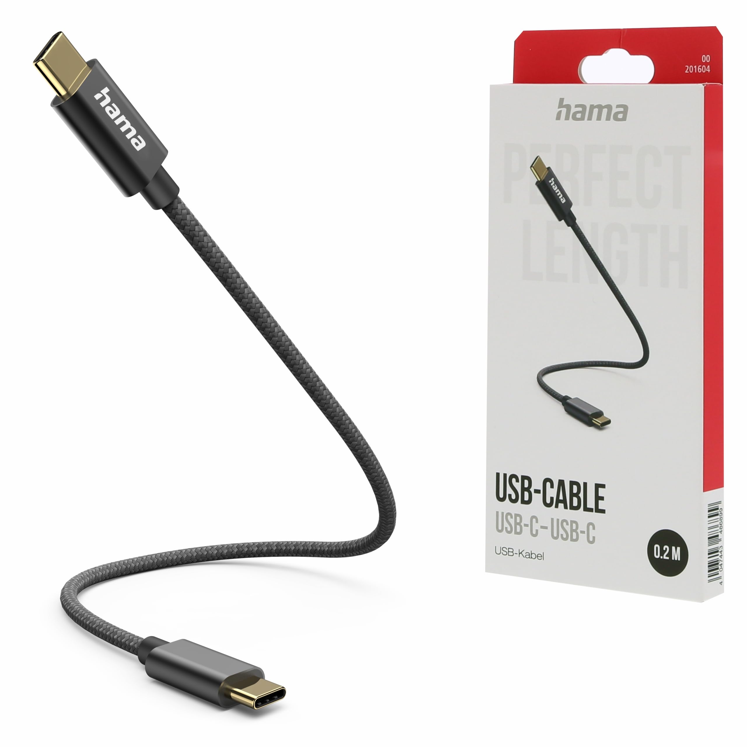 Hama Black 00201604 Usb Cable Usb 2.0 0.2 M Usb C 0.48 Gbit/S