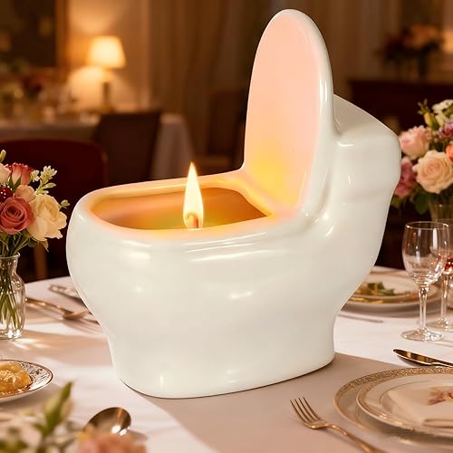 Miniatura 3 de Velas perfumadas, la vela de aromaterapia con sabor a jazmín es de 6 onzas, se quema durante más de 42 horas, forma de vela de diseño de inodoro,