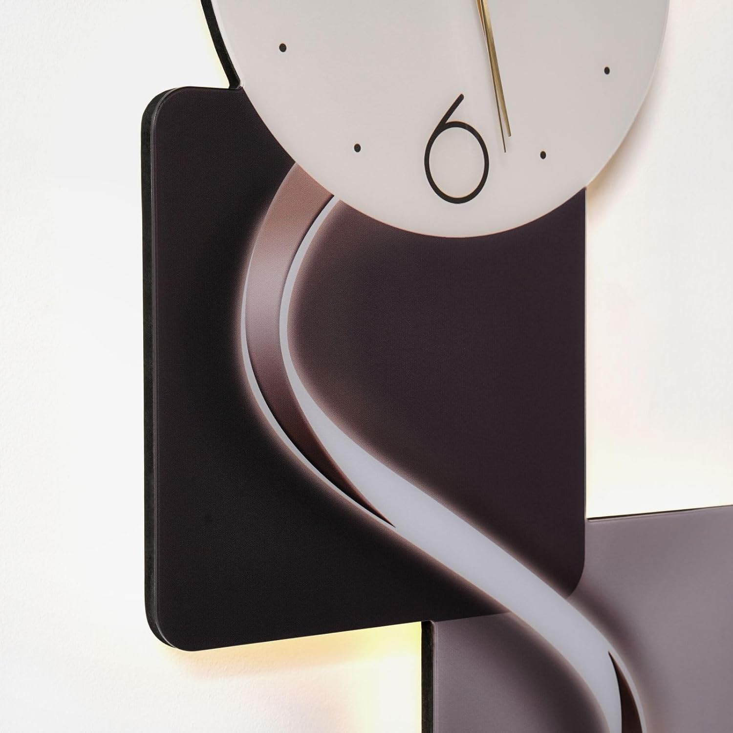 homary 39.4" Silent LED Wall Clock - Modern Abstract Geometric Design for Living Room & Bedroom Decor | Non-Ticking, Easy to Install