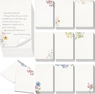 Spiareal 100 Pack 4x6 Blank Floral Note Cards - Bulk Decorative Greenery Greeting Cards for Weddings, DIY, Thank You, Office (White)