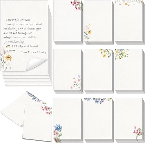 Spiareal 100 piezas de tarjetas en blanco de 4 x 6 pulgadas Tarjetas de nota decorativas en blanco con diseño floral Tarjetas de índice florales a