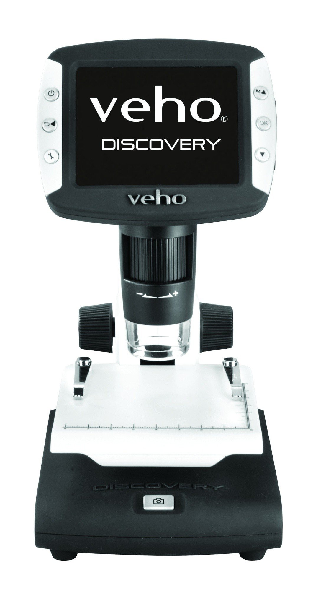 Veho VMS-005-LCD Discovery Microscopes Standalone USB Microscope with x1200 Magnification, LCD, Rechargeable Battery and 4GB Micro SD (White)