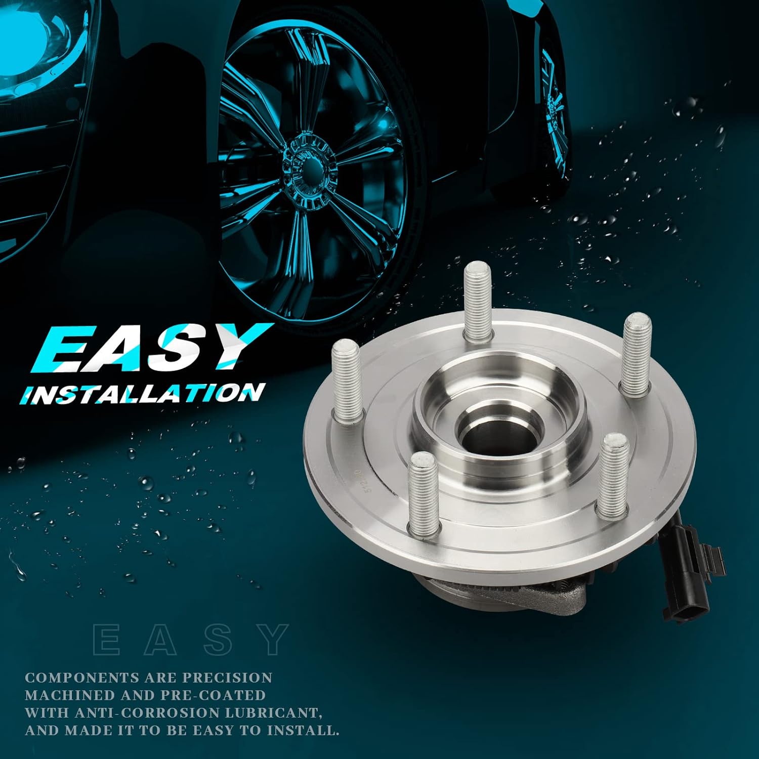 IRONTEK 512360 Rear Wheel Hub and Bearing Assembly Compatible for Chrysler 2008-2012 Town & Country, for Dodge 2008-2012 Grand Caravan, for VW 2009-2012 Routan; 5 Lugs w/ABS 2PCS