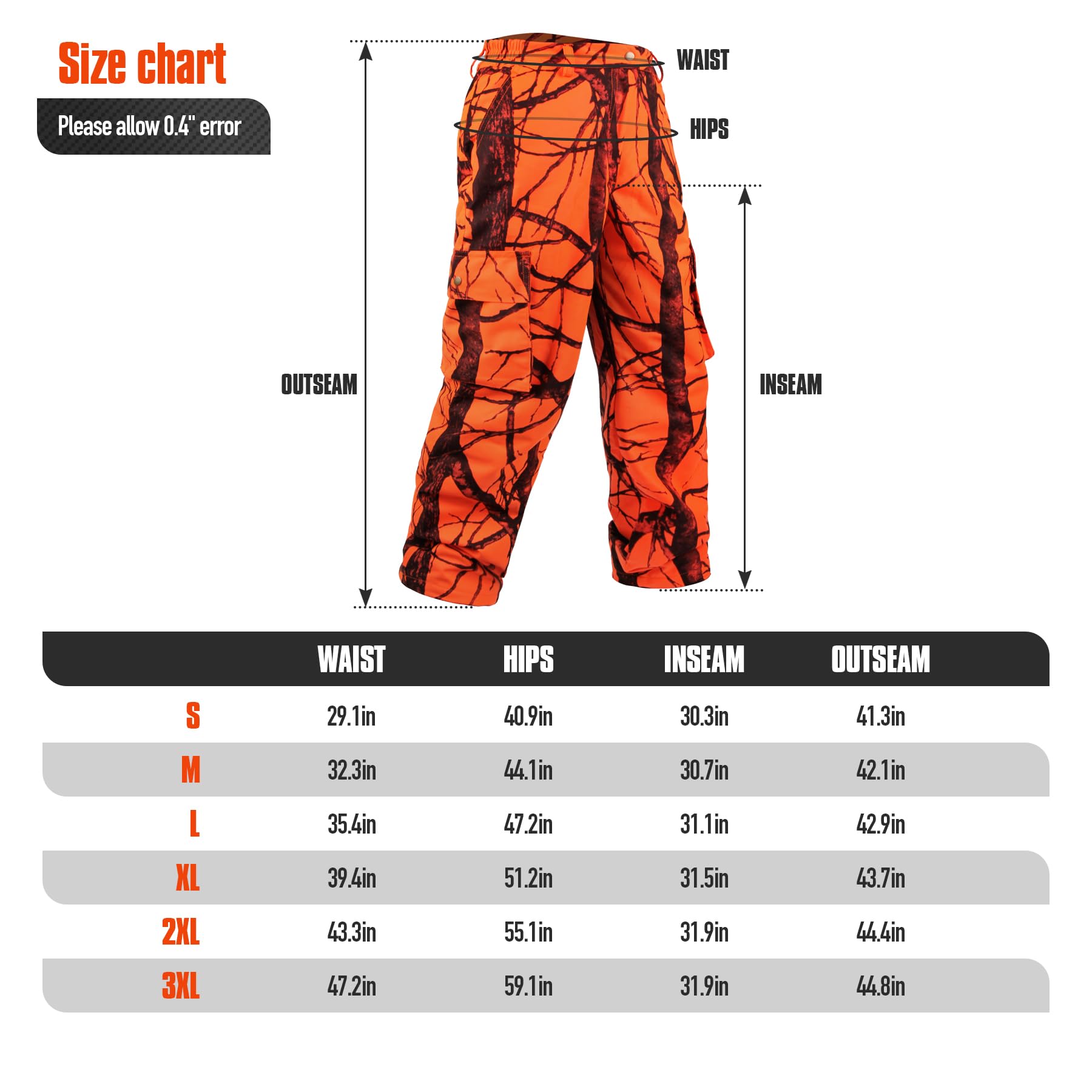 GUGULUZA Pantalon de chasse pour homme, pantalon de chasse silencieux avec doublure en polaire, vêtements camouflage résistants à l'eau pour la chasse au cerf