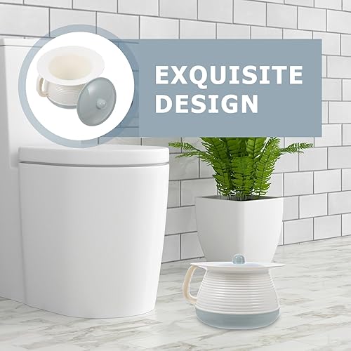 Miniatura 6 de Baluue Olla de cámara con tapa, botella de orina de plástico, ollas de orina con tapa para evitar olores, olla de orina para orina de ancianos,