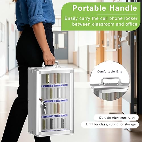 Miniatura 6 de Loghot Gabinete de almacenamiento de teléfonos celulares de aleación de aluminio para teléfonos celulares, soporte de pared para teléfono celular