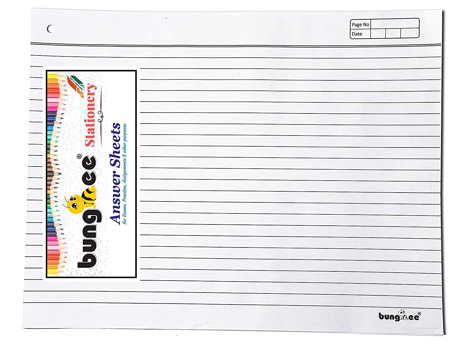 Answer Sheets for Exam practice CBSE ICSE DU - 800 Ruled Pages / 400 Sheets / 200 Joint Sheet without Fold - No Margin, With Hole for Tag