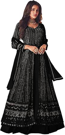 FABMIAMI Women's Indian Pakistani Party Wear Anarkali Suit Gown - Embroidered Salwar Kameez With Dupatta - View #8