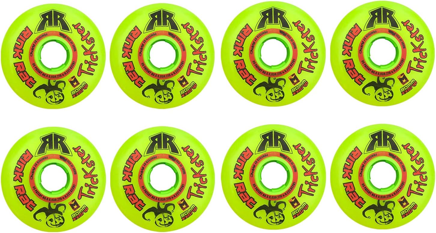 NOVIIML els 80mm 79A Trickster XX Grn/Red 8-Pack Inline Indoor Roller Hockey