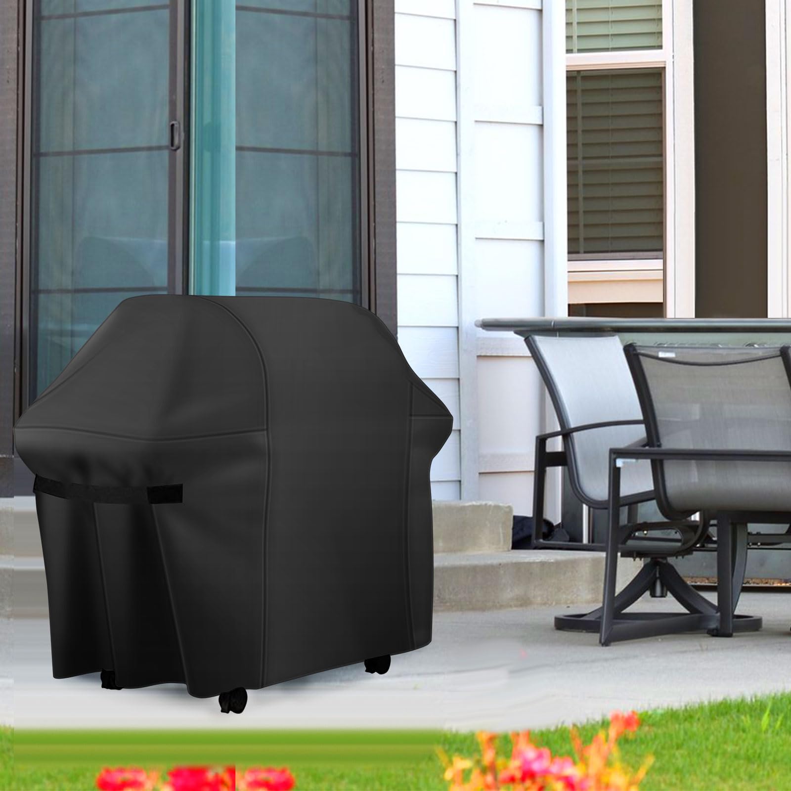 Pokrowiec na grilla 112 cm, pasuje do Weber Char-Broil Nexgrill Brinkmann i wszystkich popularnych marek grilli, wytrzymały, wodoodporny, wiatroszczelny pokrowiec na grill.