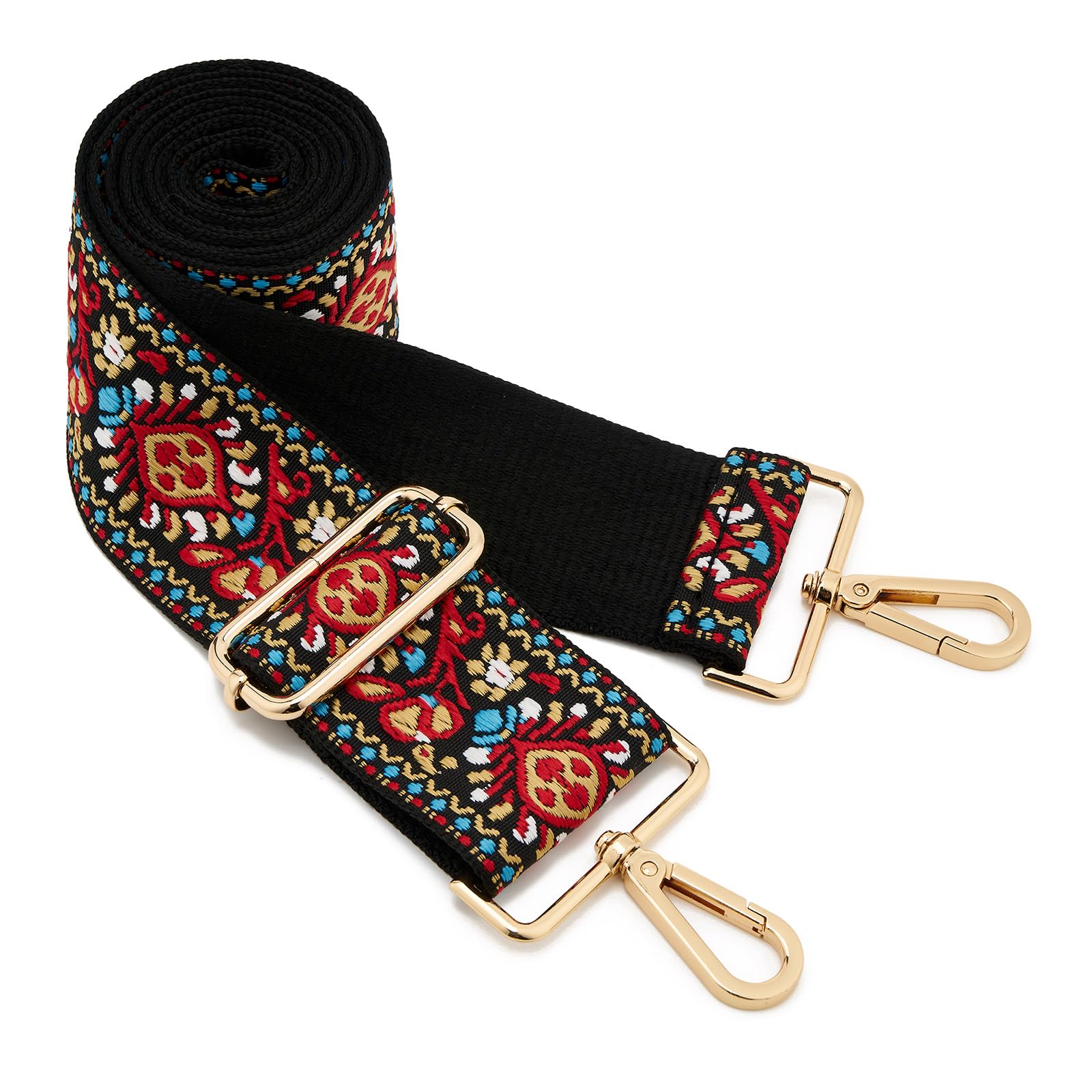 Wide Shoulder Strap Adjustable Replacement Belt Guitar Style Crossbody Bag Handbag Strap Multicolor Canvas Straps(Wide:2in)(Color71)