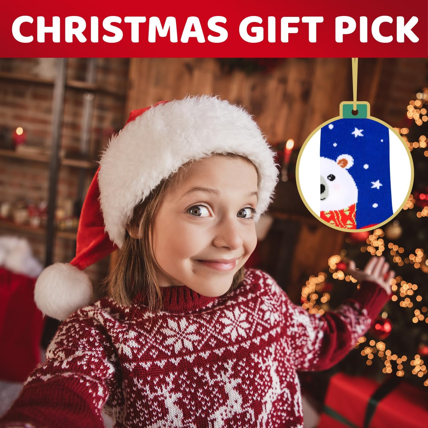 HAPPYPOP Christmas Socks for Teens - Holiday Sock Gift Ideas for Boys Girls 4 Pack with Card - Image 5