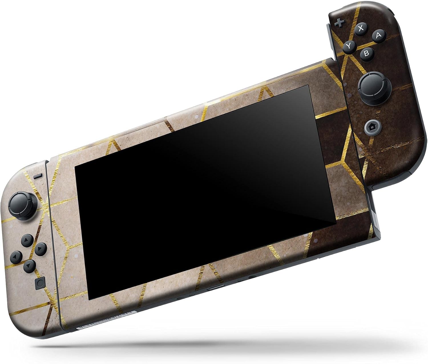 Design Skinz - Compatible with Nintendo Switch Console Bundle - Skin Decal Protective Scratch-Resistant Removable Vinyl Wrap Cover - Modern Gold Hex V1 image 2