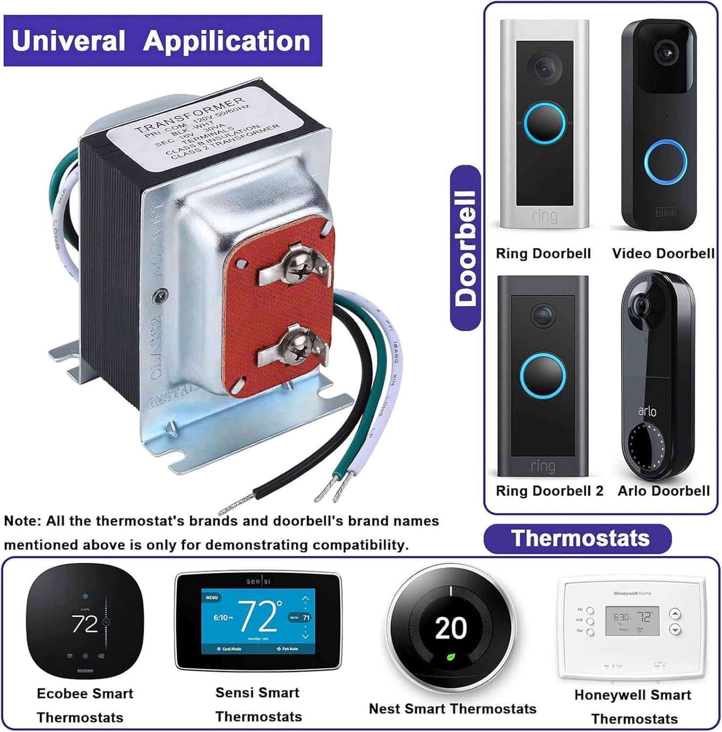 16V 30VA Doorbell Voltages Changer Hardwired Door Chimes Voltages Changer Doorbell Power Supply Unit For Rings Voltage