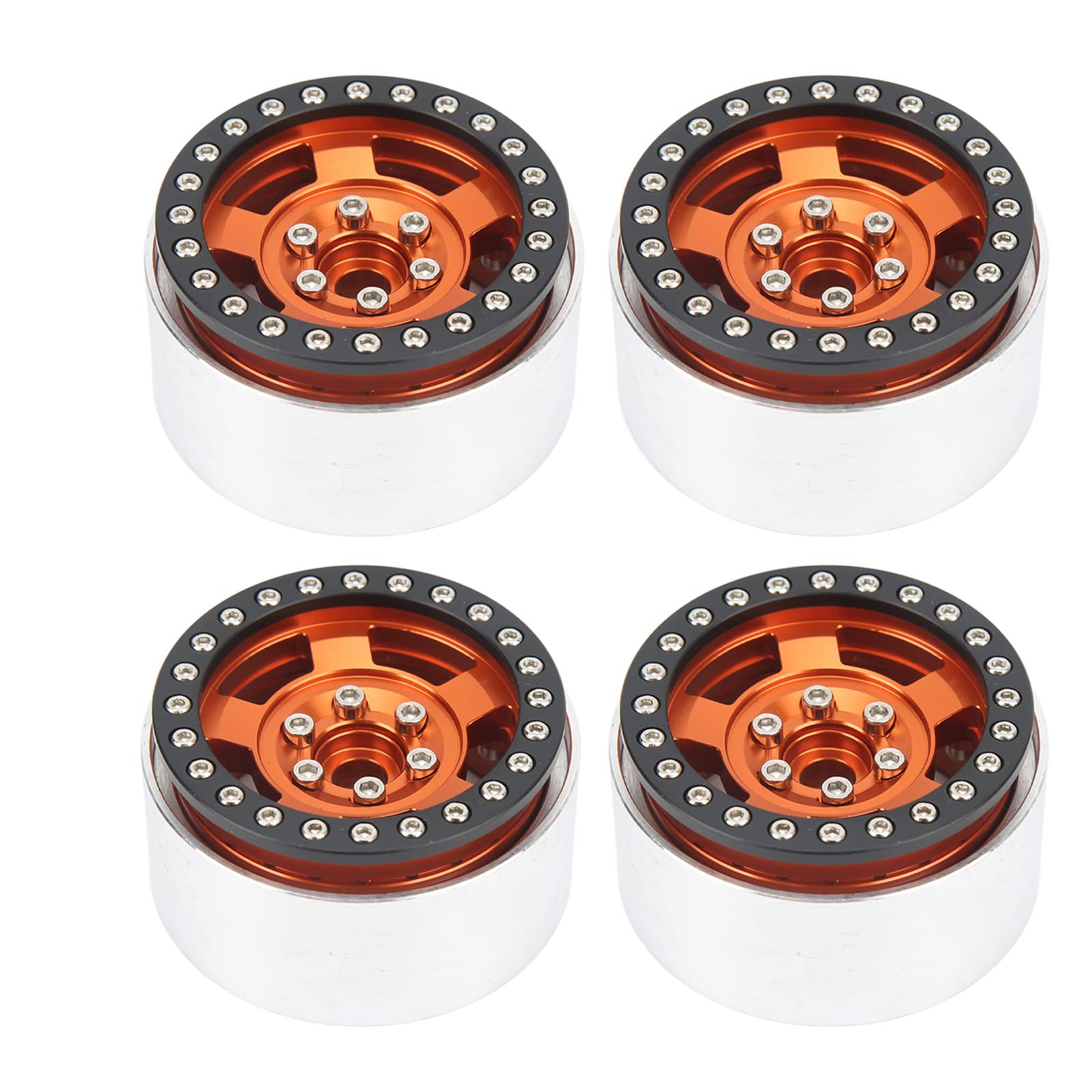 4 sztuki RC Felgi 1.9 cala metalowe zamienne RC Koło samochodowe do SCX10 90046 AXI 03007 MST 1/10 RC Auto (pomarańczowe)