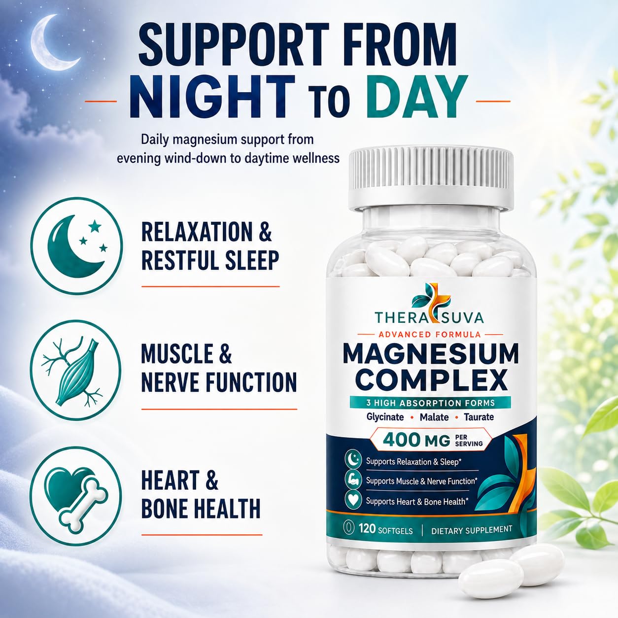 Elemental Magnesium Complex 400mg, High Absorption 120 Veggie Softgels — Amazon image 5