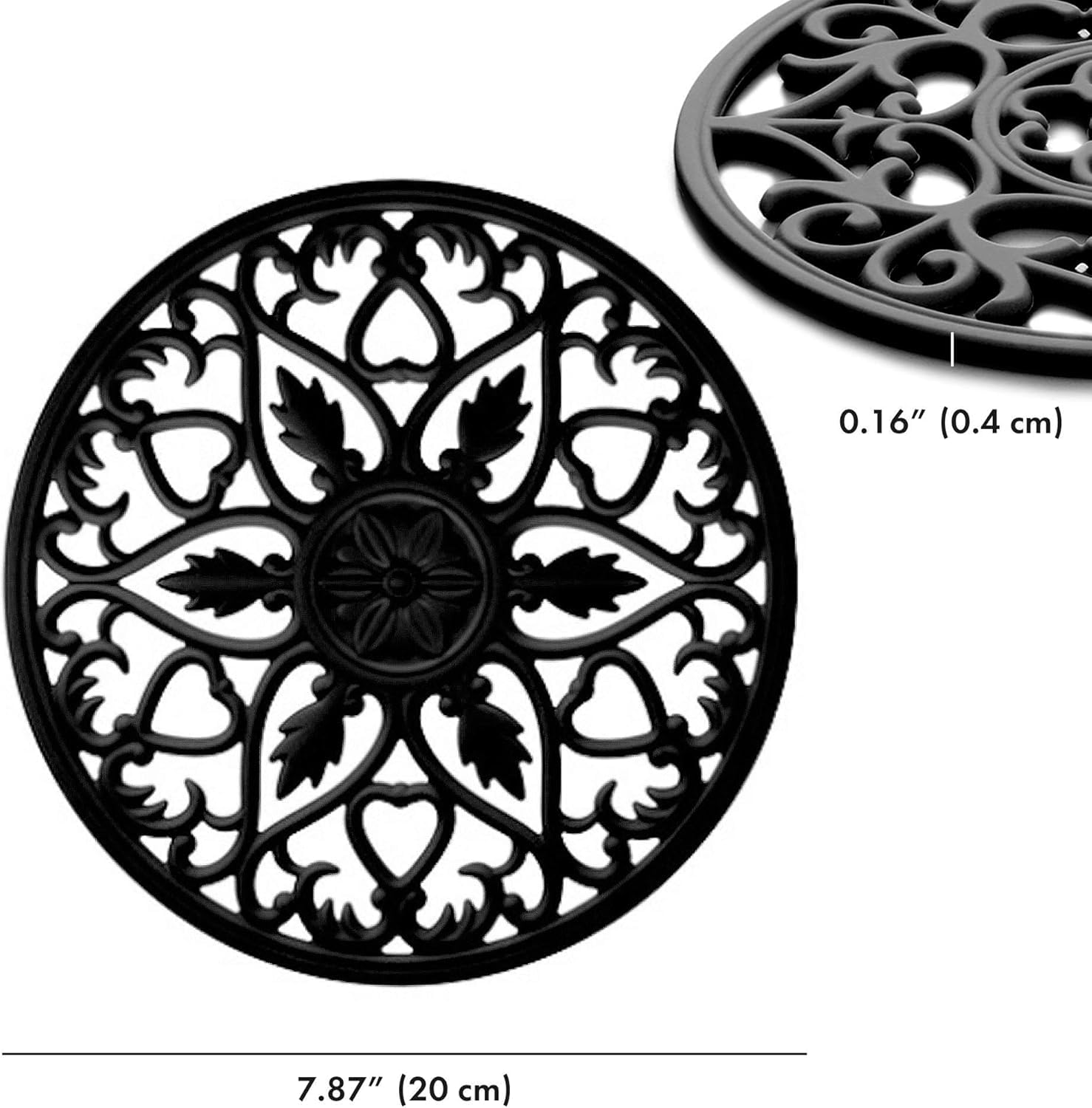 Boxiki Kitchen - Tappetino sottopentola per fiori in silicone (nero)