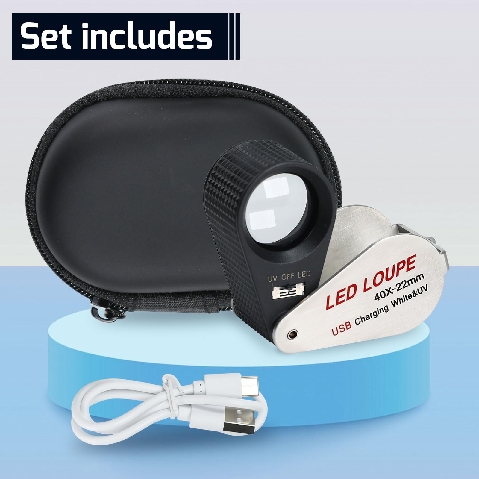 Illuminated Jewelers Loupe Magnifier 40x - Image 4
