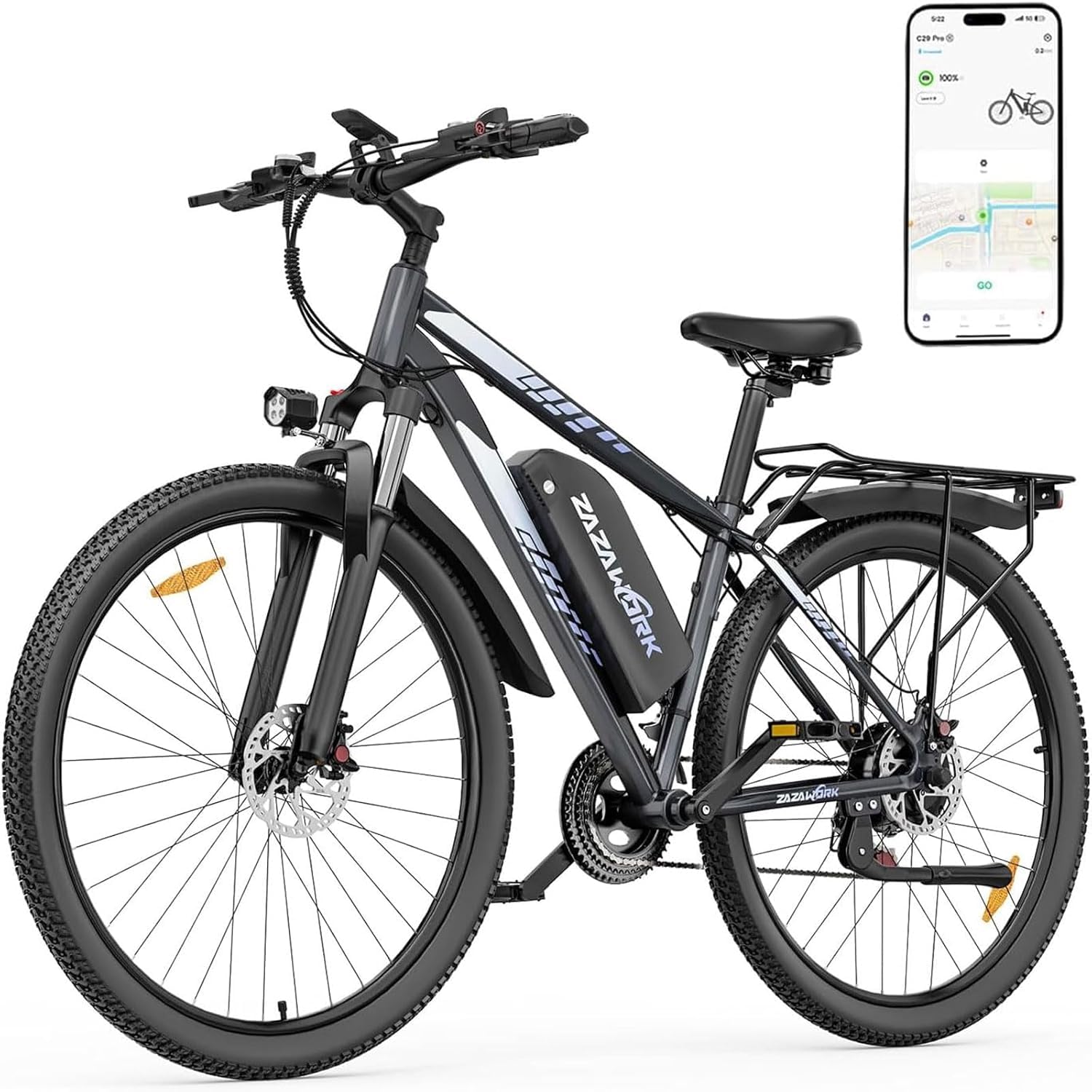 E-Bike 250W Motor 25km/h, 100-120km Reichweite 48V15AH Akku, 21-Gang Mountainbike mit Federgabel & Hydraulikbremsen, EBike Herren Damen, Elektrofahrräder für Stadt & Gelände