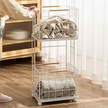 2段 ランドリーワゴン 洗濯かご 折りたたみ式 キャスター隙間収納 Amazon｜ランドリーラック ランドリーワゴン 洗濯かご 2段