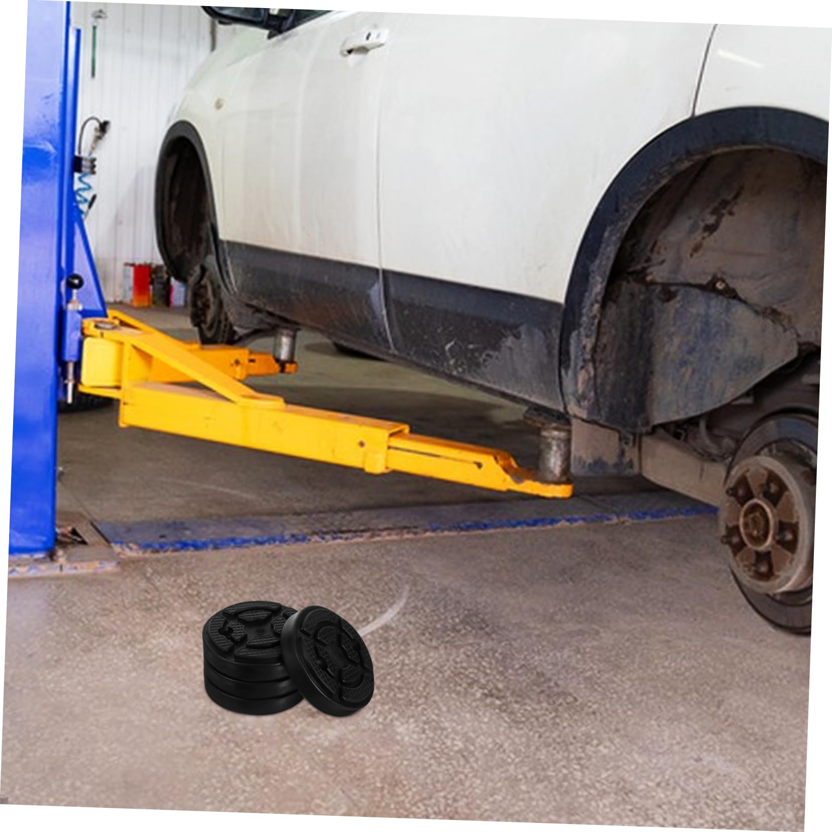 Wagenheberauflage aus Gummi, 4 Stück, 7cm Lochabstand, Schwarz