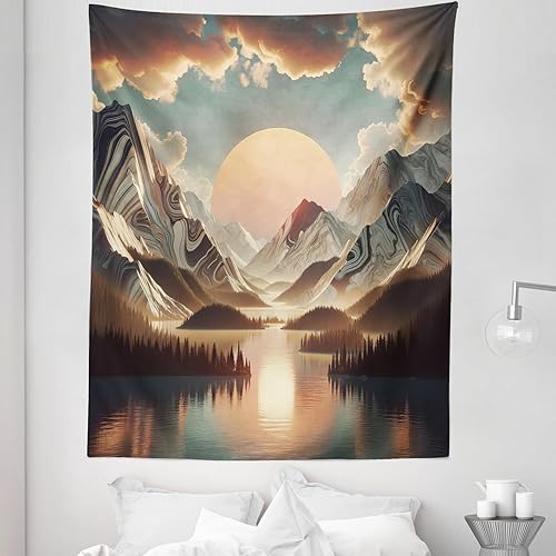 Miniatura 192 de Ambesonne Tapiz gótico, patio con hiedra encantada en la puerta antigua al bosque, colgante de pared ancho para dormitorio, sala de estar, 2-Verde