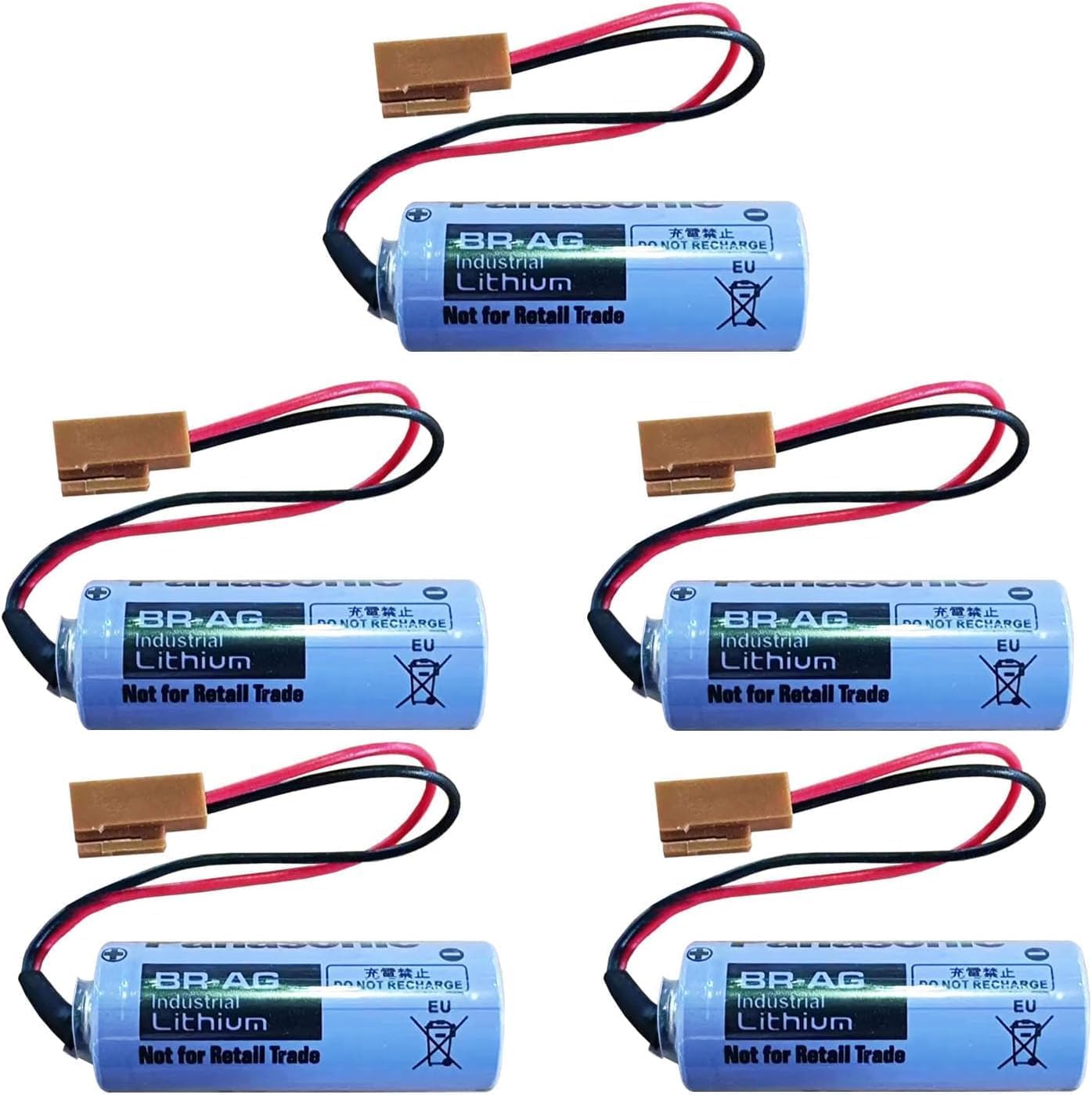 (5Pcs/Set) BR-AG 3V Lithium Battery 1800mAh for PANASONIC BR-AG Battery 3V Lithium Battery with Plug