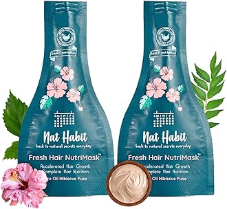 Five Oil Hibiscus Nutrimask-Hair Mask For Hair Growth, Conditioning, Smoothening, Dry & Frizzy Hair Enriched With Hibiscus Flowers, Hibiscus , Neem, Curry Leaves (Pack Of 2 X 40Grams)