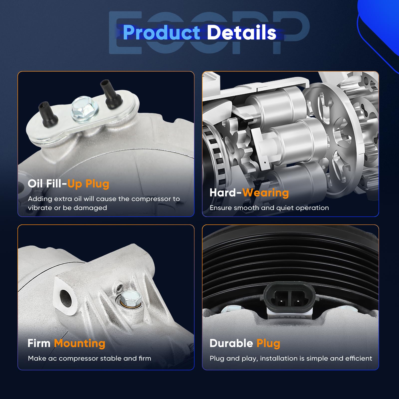 ECCPP A/C Compressor with Clutch Fit for Chevrolet Malibu for Pontiac G6 3.5L 2004-2006 AC Compressor