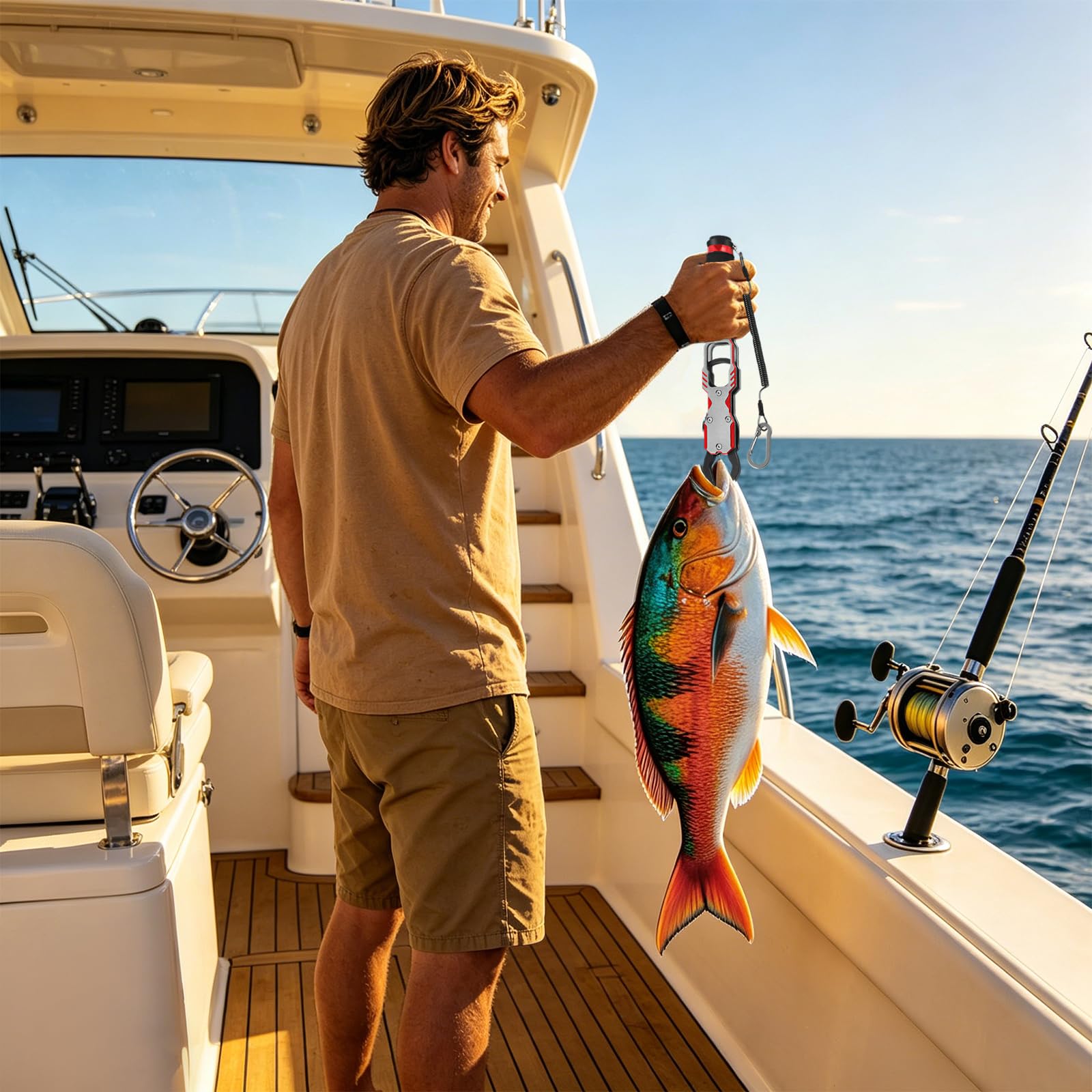 Fish Lip Gripper ze stopu aluminium, przenośny chwytak do wędkowania