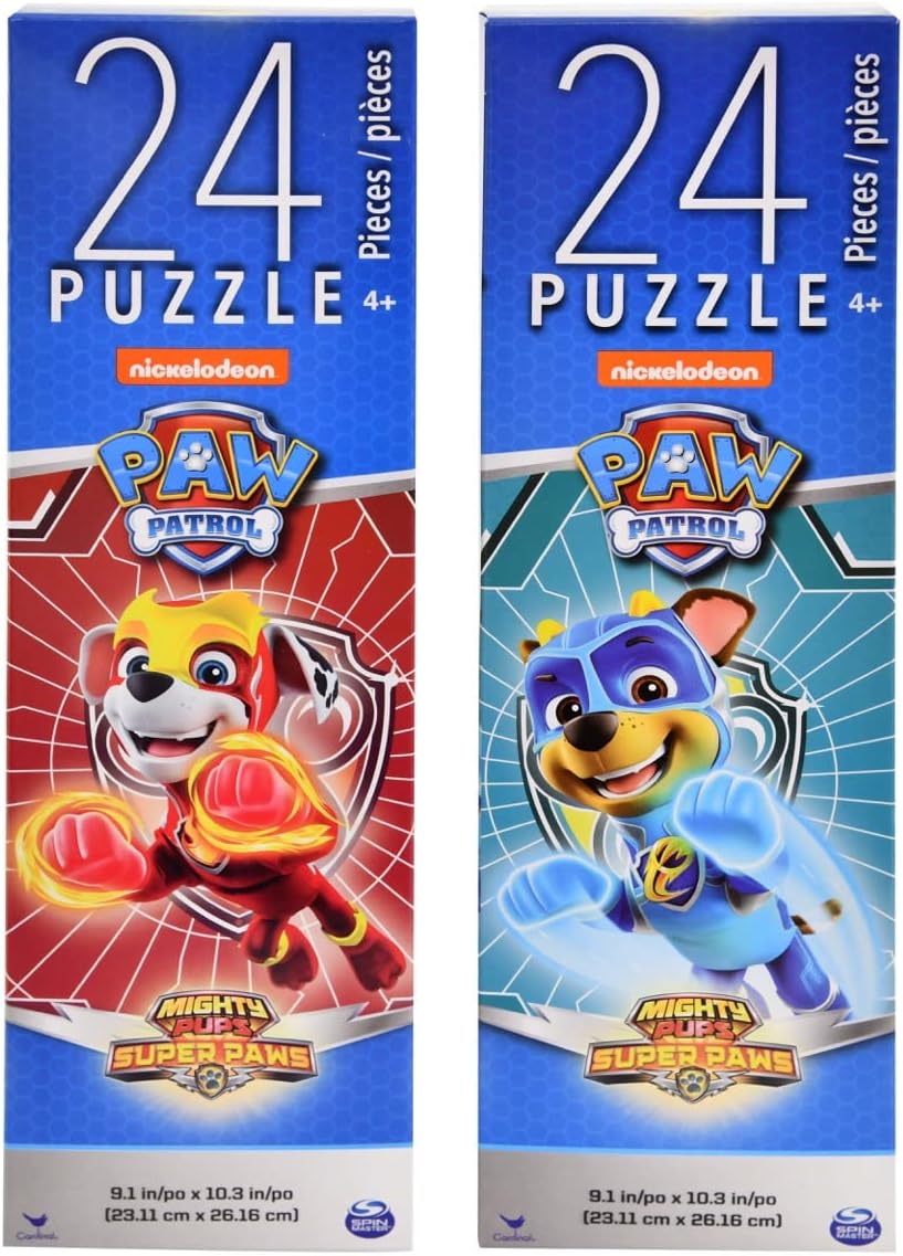 Spin Master Paw Patrol Tower Box Puzzle - Nickelodeon Mighty Pups Super Paws Jigsaw, Easy Play, Fun Educational Toy for Kids - 24 Piece
