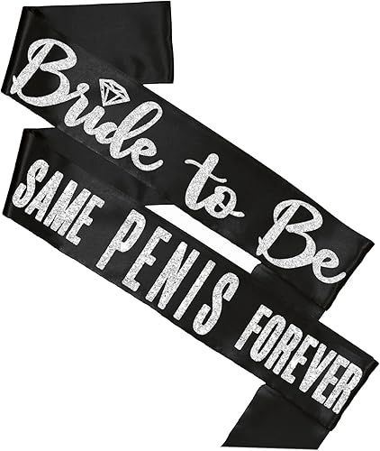 Bachelorette Party Sashes Black - BRIDAL GRADE SATIN Bride to Be Sash - Funny Lingerie Shower Gifts