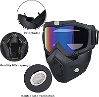 Vista 4 de Máscara de Paintball Antiniebla, Máscara Táctica de Cara Completa Desmontable Ajustable, Máscara de Esquí, Gafas de Protección Facial