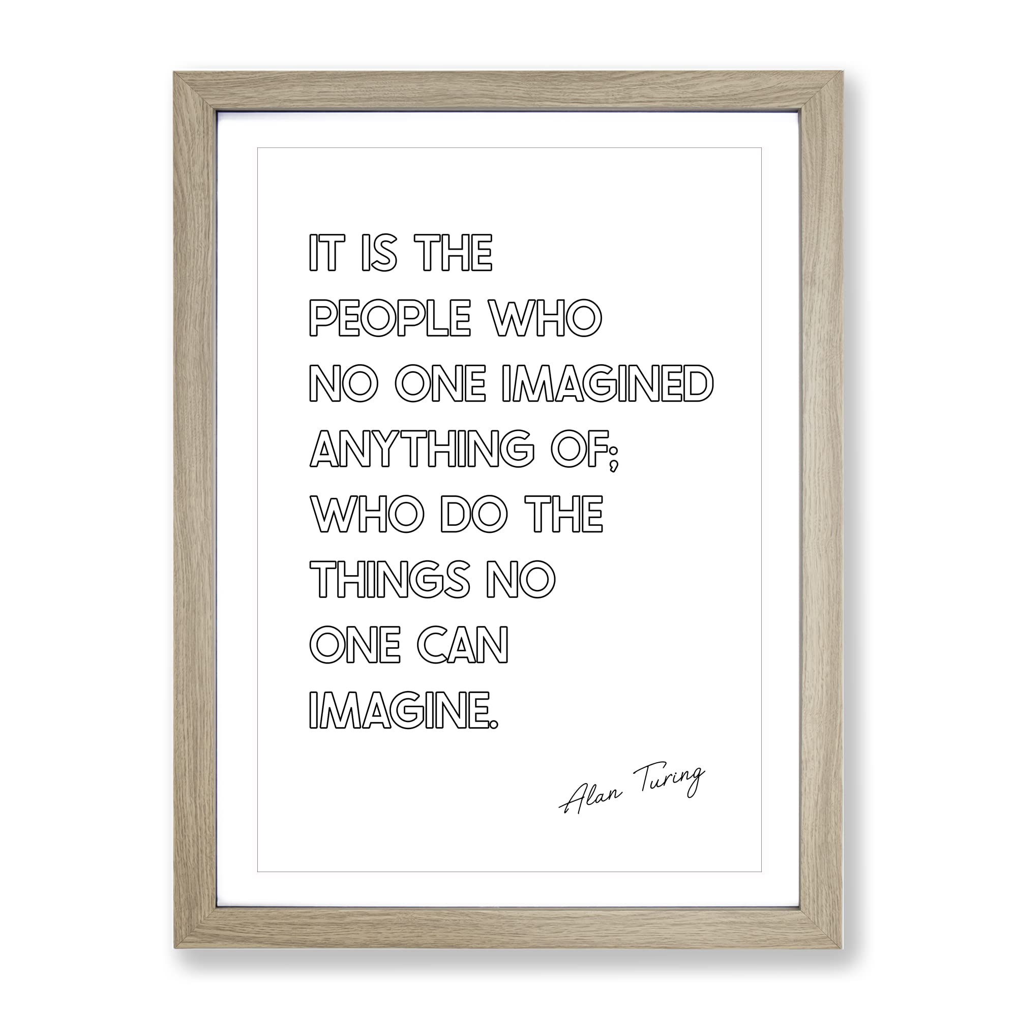 No One Imagined Alan Turing Quote Modern Framed Wall Art Print