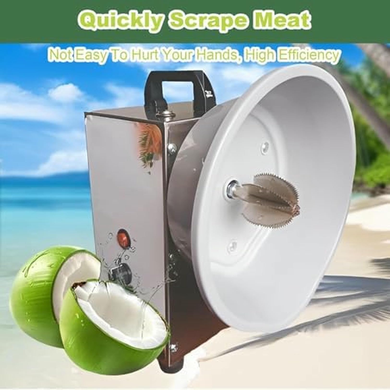 Rascador de coco, herramienta eléctrica de extracción de carne de coco con 3 velocidades, trituradora vertical para procesamiento