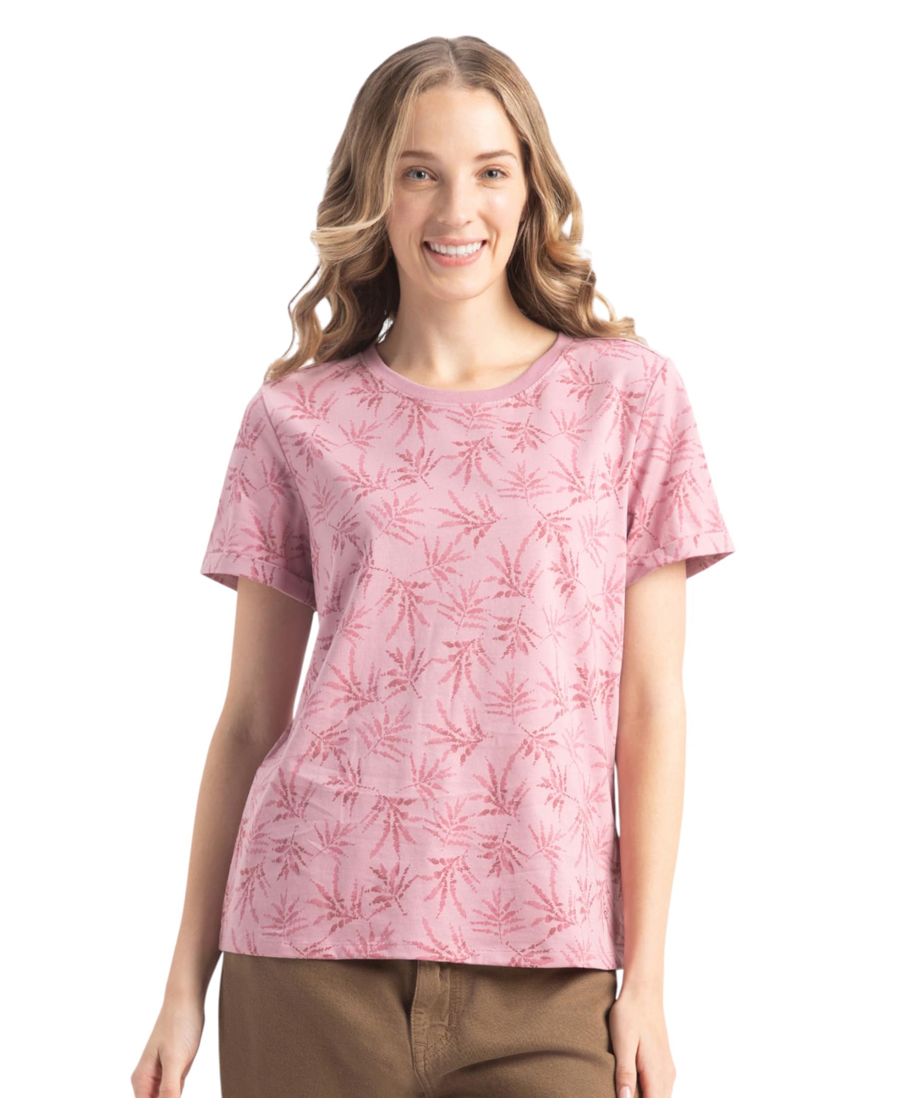jockey A144 Women's Super Combed Cotton Printed Fabric Relaxed Fit Short Sleeve T-Shirt (Prints May Vary)-picture-31