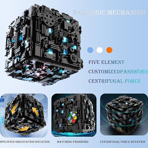 Miniatura 2 de Givam Caja de rompecabezas de bloques con descifrado de mecanismo, caja de rompecabezas secreta de montaje de bricolaje, rompecabezas 3D con