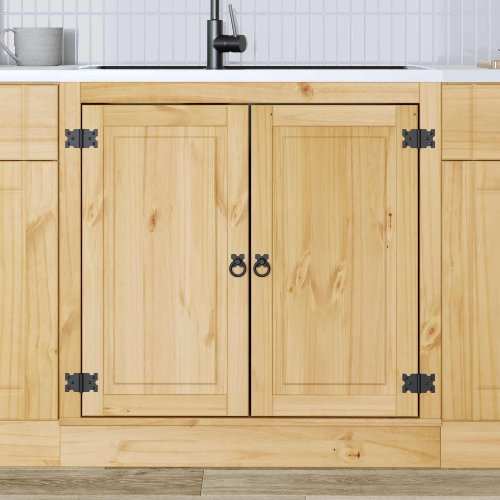 Homgoday Eleganter Kiefernschrank mit viel Stauraum - Modernes Design für Wohnzimmer und Esszimmer Model42007570