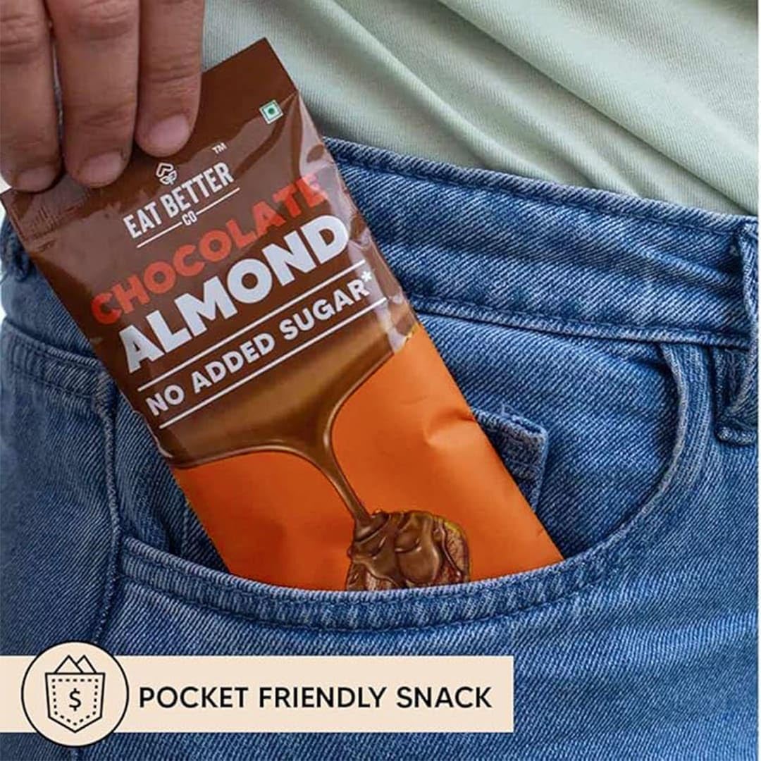 Eat Better Co Chocolate Coated Almond β No Added Sugar, Naturally Sweetened with Jaggery, Healthy Chocolate Snack (40 g) 1