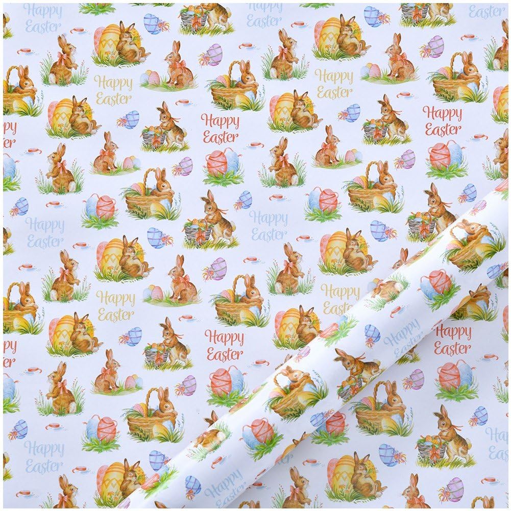 Papier do pakowania wielkanocnego, 10 arkuszy jajka wielkanocnego króliczek papier do pakowania prezentów wielkanocnych papier do pakowania prezentów na Wielkanoc Wiosnę Pakowanie prezentów DIY Craft