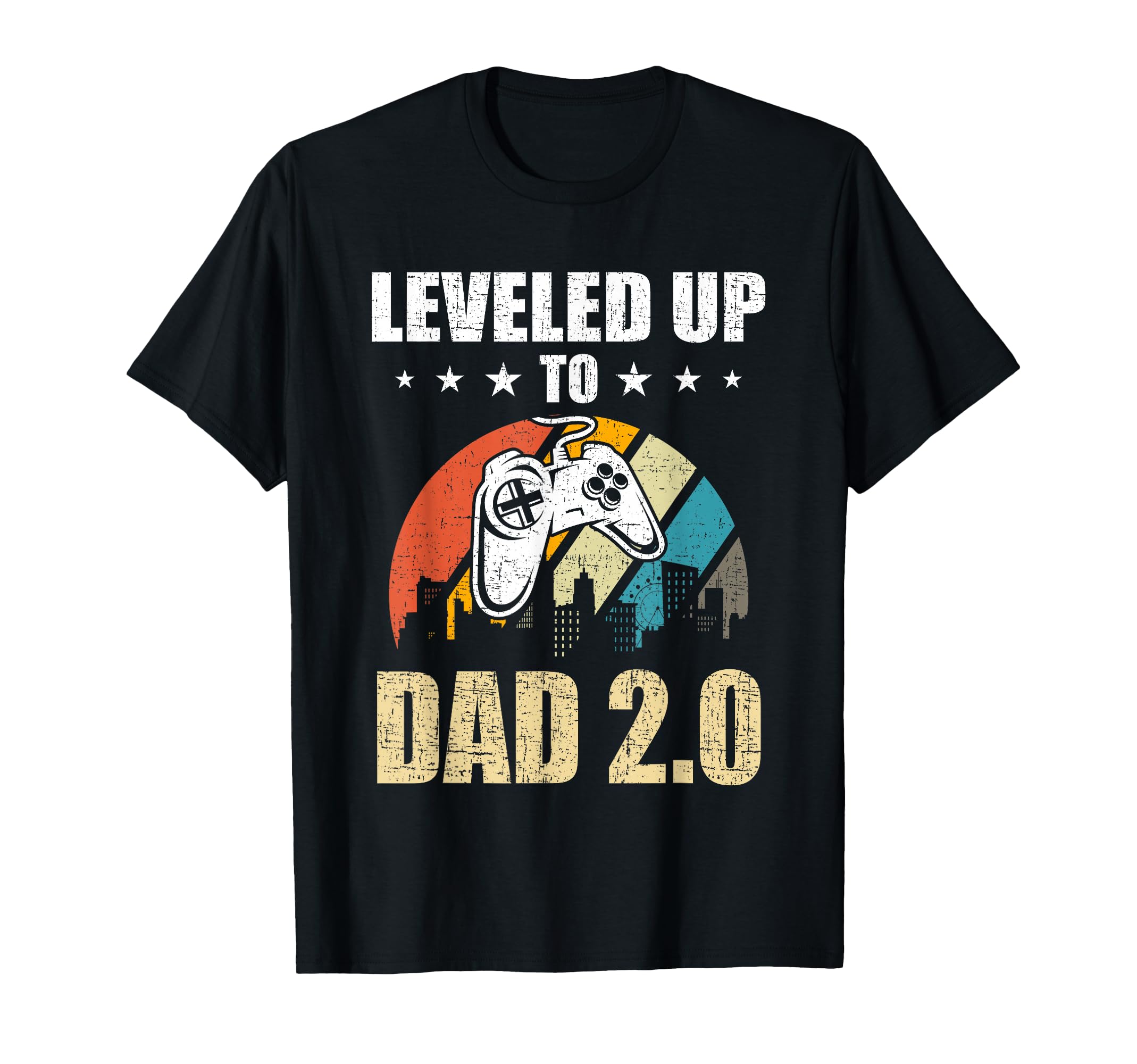 Leveled up to Dad 2.0 Video Gamer Gaming T-Shirt